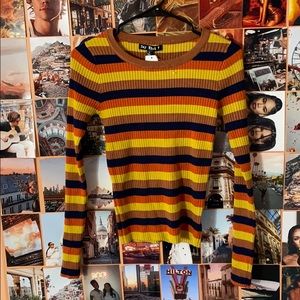 70s inspired striped sweater